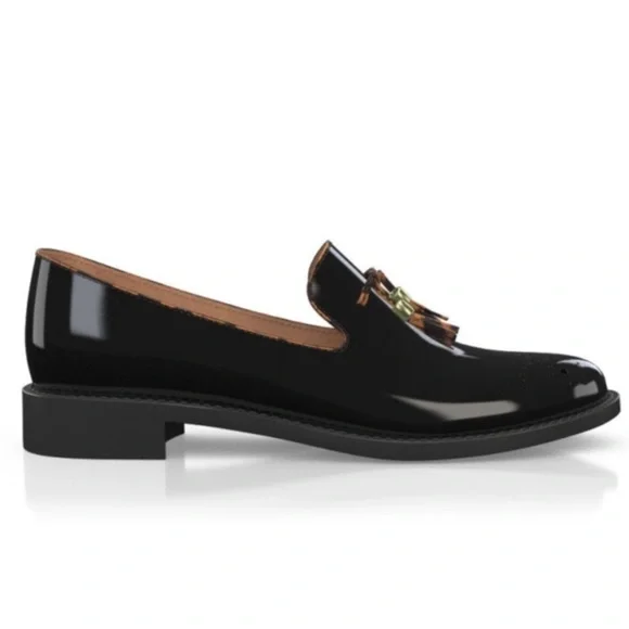 GIROTTI Italian Leather Custom Made Slip On Loafer Suede Leopard Tassel Classic - Picture 7 of 16